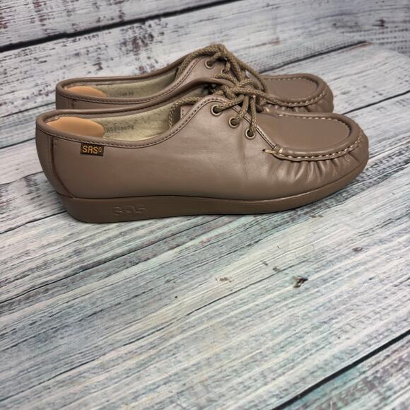 SAS Women's Siesta Oxford Mocha Mocs Loafers Comfort Shoes 8 - Picture 2 of 5